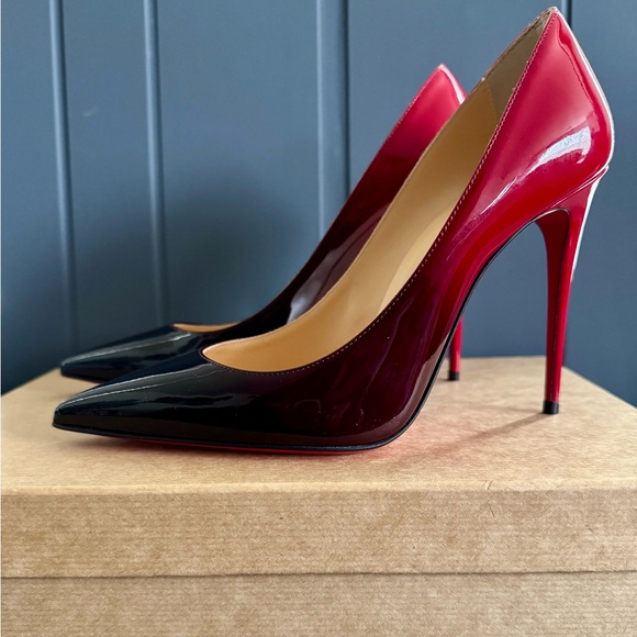Christian Louboutin Kate 100 Dégradé Black Red Heels - Picture 2 of 7